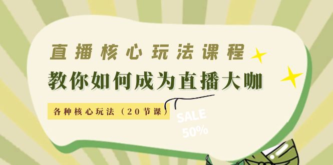 （4199期）直播核心玩法：教你如何成为直播大咖，各种核心玩法（20节课）