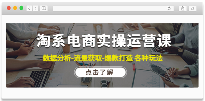 （4463期）淘系电商实操运营课：数据分析-流量获取-爆款打造 各种玩法（63节）