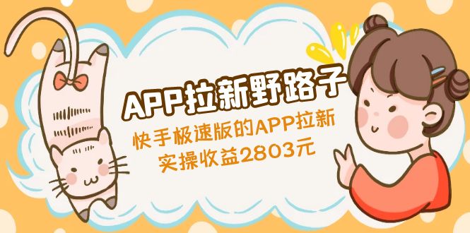 （4946期）APP拉新野路子：快手极速版的APP拉新赚，实操收益2803元