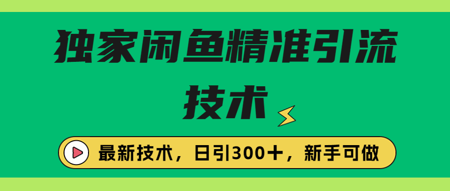 （6635期）独家闲鱼引流技术，日引300＋实战玩法