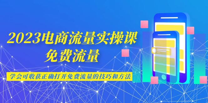 （6880期）2023电商流量实操课-免费流量，学会可收获正确打开免费流量的技巧和方法