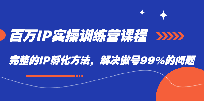 （7354期）百万IP实战训练营课程，完整的IP孵化方法，解决做号99%的问题