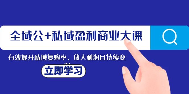 （8045期）全域公+私域盈利商业大课，有效提升私域复购率，放大利润且持续变现_80楼网创