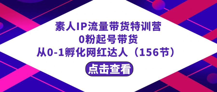 （8776期）繁星·计划素人IP流量带货特训营：0粉起号带货 从0-1孵化网红达人（156节）_80楼网创