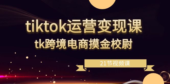 （8848期）tiktok运营变现课，tk跨境电商摸金校尉（21节视频课）_80楼网创