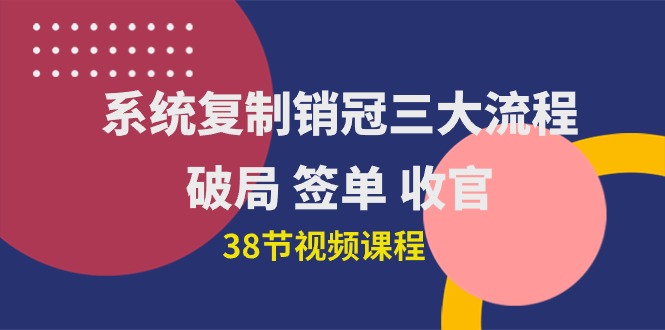 （10171期）系统复制 销冠三大流程，破局 签单 收官（38节视频课）_80楼网创