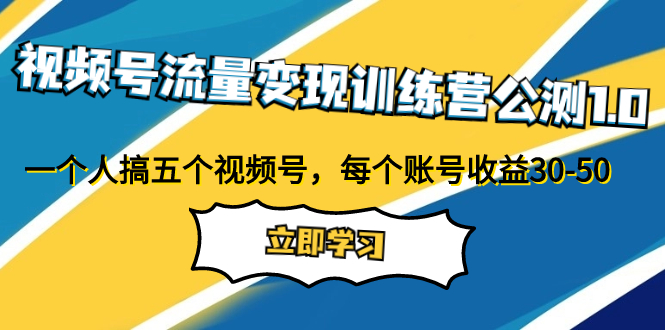 （7719期）视频号流量变现训练营公测1.0：一个人搞五个视频号，每个账号收益30-50_80楼网创