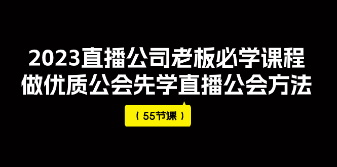 （7738期）2023直播公司老板必学课程，做优质公会先学直播公会方法（55节课）_80楼网创