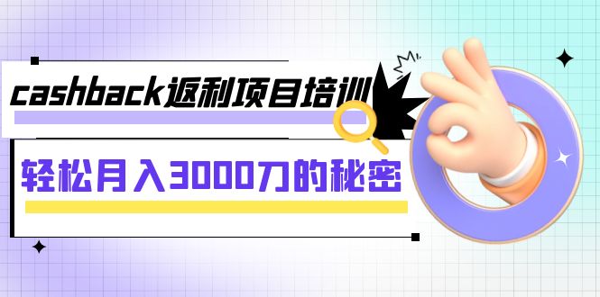 （7765期）cashback返利项目培训：轻松月入3000刀的秘密（8节课）_80楼网创