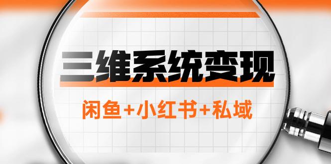 （7898期）三维系统变现项目：普通人首选-年入百万的翻身项目，闲鱼+小红书+私域_80楼网创