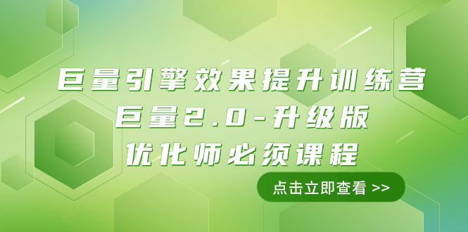 （7887期）巨量引擎·效果提升训练营：巨量2.0-升级版，优化师必须课程（111节课）_80楼网创