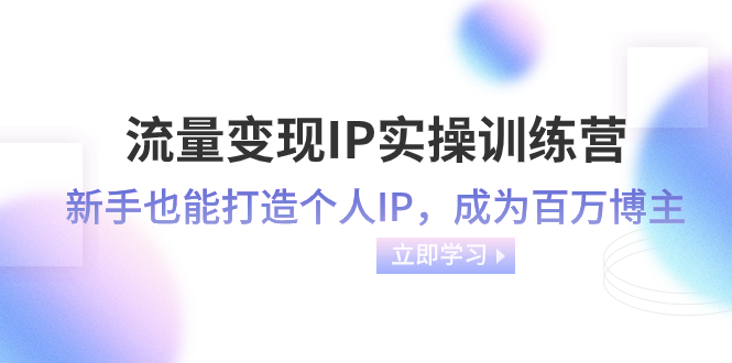 （8134期）流量变现-IP实操训练营：新手也能打造个人IP，成为百万 博主（46节课）_80楼网创