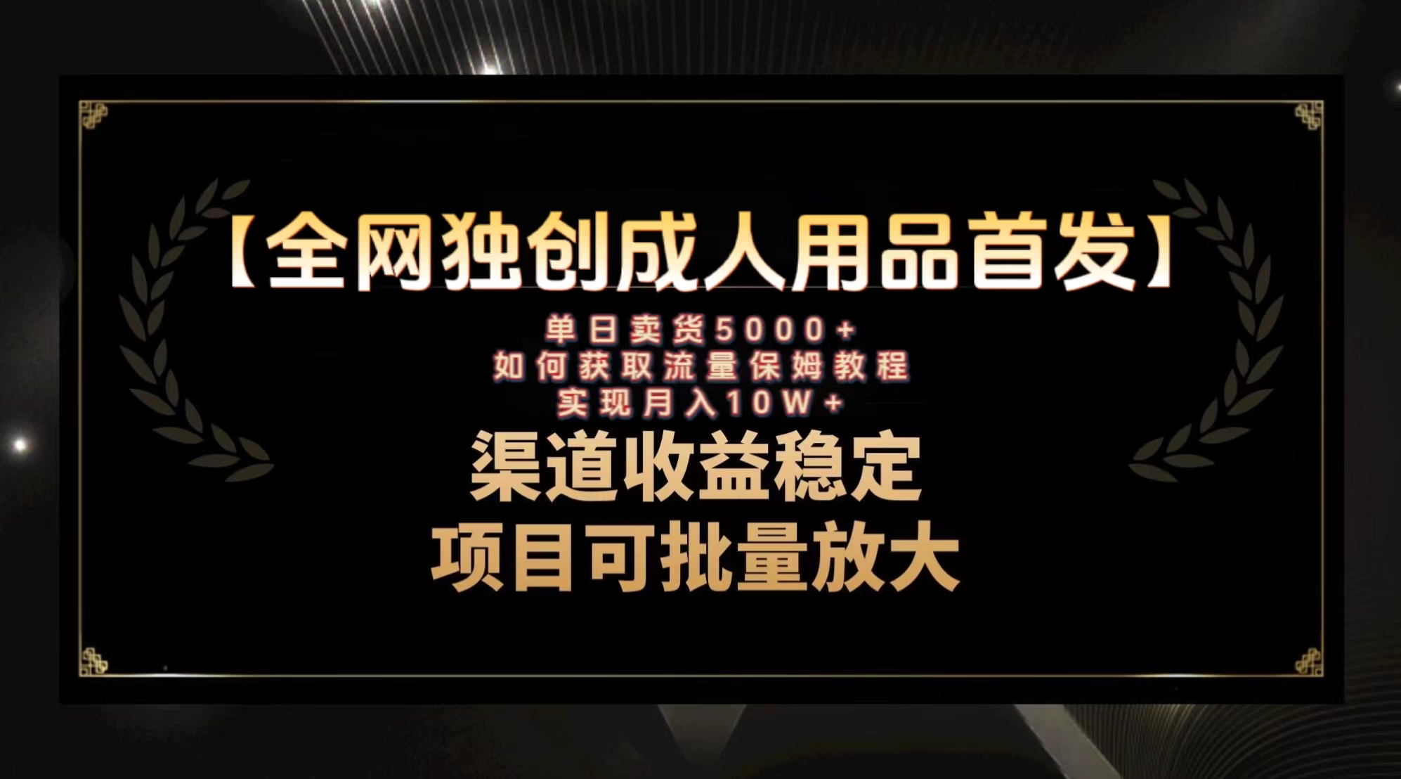 （8128期）最新全网独创首发，成人用品赛道引流获客，月入10w保姆级教程_80楼网创