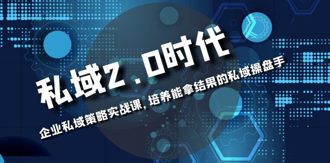 （8291期）私域-2.0时代：企业私域策略实战课，培养能拿结果的私域操盘手_80楼网创