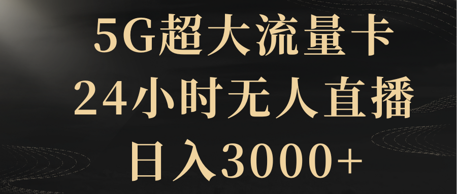 （8304期）5G超大流量卡，24小时无人直播，日入3000+_80楼网创