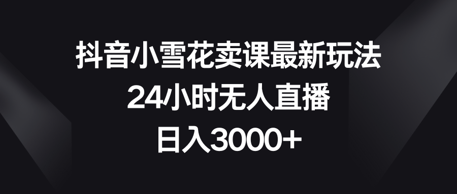 （8322期）抖音小雪花卖课最新玩法，24小时无人直播，日入3000+_80楼网创