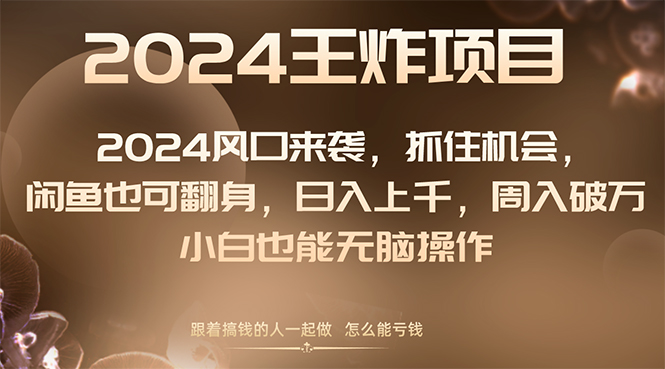 （8401期）2024风口项目来袭，抓住机会，闲鱼也可翻身，日入上千，周入破万，小白…_80楼网创