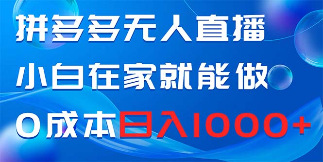 （8450期）拼多多无人直播，小白在家就能做，0成本日入1000+_80楼网创