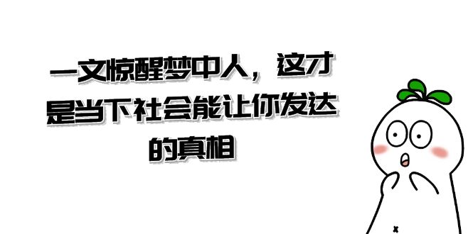 （8480期）某公众号付费文章《一文 惊醒梦中人，这才是当下社会能让你发达的真相》_80楼网创