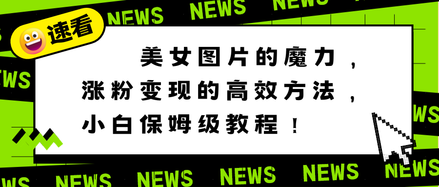 （8666期）美女图片的魔力，涨粉变现的高效方法，小白保姆级教程！_80楼网创