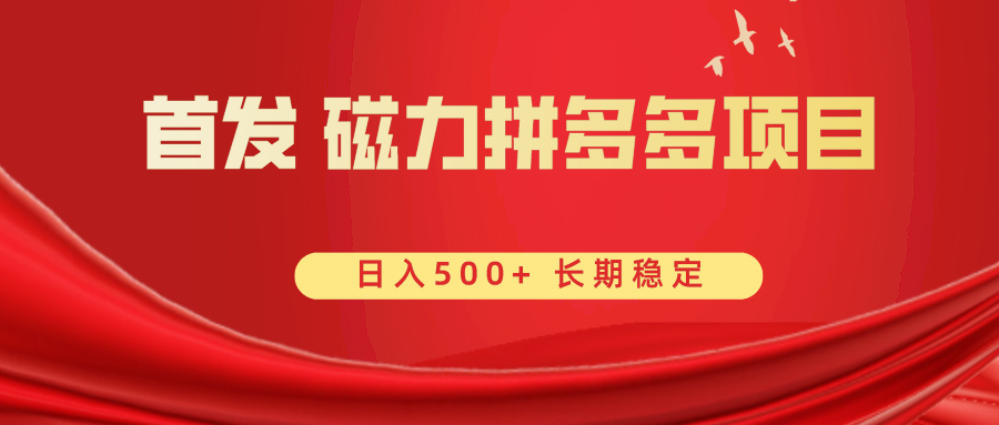 （8611期）首发 磁力拼多多自撸  日入500+_80楼网创