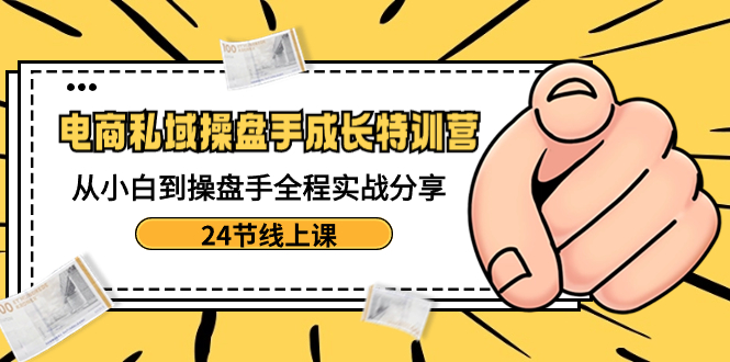 （8723期）电商私域-操盘手成长特训营：从小白到操盘手全程实战分享-24节线上课_80楼网创