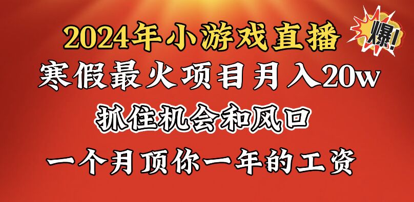 （8778期）2024年寒假爆火项目，小游戏直播月入20w+，学会了之后你将翻身_80楼网创