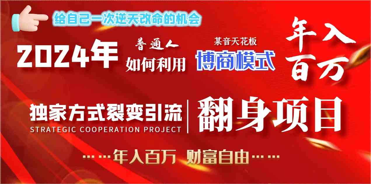 （9027期）2024年普通人如何利用博商模式做翻身项目年入百万，财富自由_80楼网创