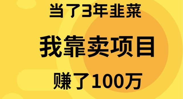 （9100期）当了3年韭菜，我靠卖项目赚了100万_80楼网创