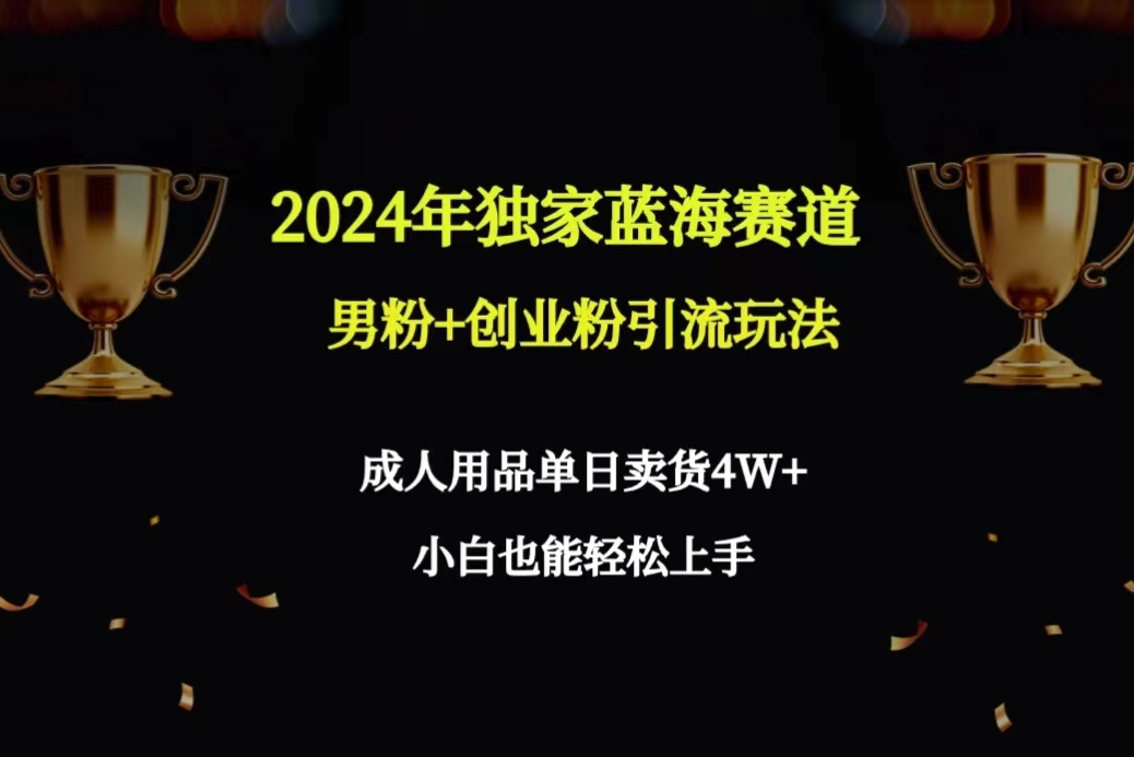 （9111期）2024年独家蓝海赛道男粉+创业粉引流玩法，成人用品单日卖货4W+保姆教程_80楼网创