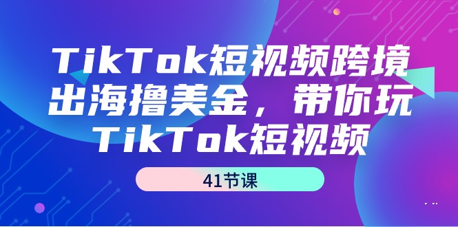 （9155期）TikTok短视频跨境出海撸美金，带你玩TikTok短视频（41节课）_80楼网创