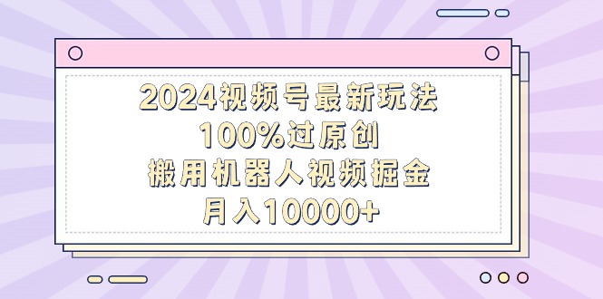 （9151期）2024视频号最新玩法，100%过原创，搬用机器人视频掘金，月入10000+_80楼网创