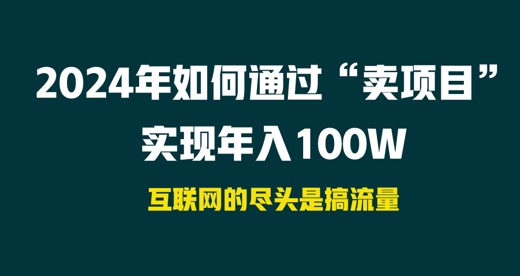 （9147期） 2024年如何通过“卖项目”实现年入100W_80楼网创