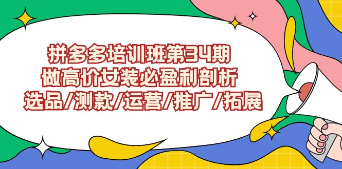 （9333期）拼多多培训班第34期：做高价女装必盈利剖析  选品/测款/运营/推广/拓展_80楼网创