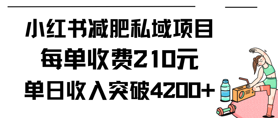 （9466期）小红书减肥私域项目每单收费210元单日成交20单，最高日入4200+_80楼网创