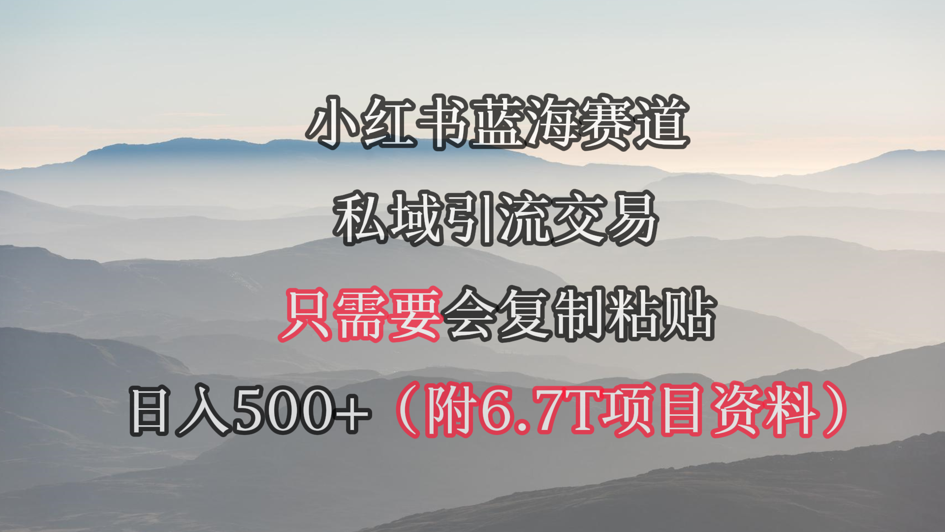 （9487期）小红书短剧赛道，私域引流交易，会复制粘贴，日入500+（附6.7T短剧资源）_80楼网创