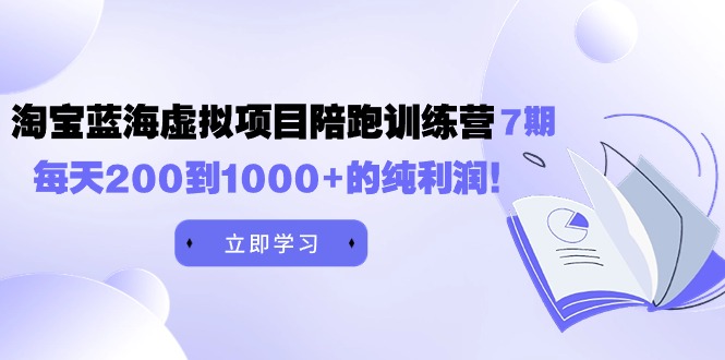 （9541期）黄岛主《淘宝蓝海虚拟项目陪跑训练营7期》每天200到1000+的纯利润_80楼网创