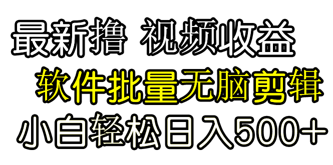 （9569期）发视频撸收益，软件无脑批量剪辑，第一天发第二天就有钱_80楼网创