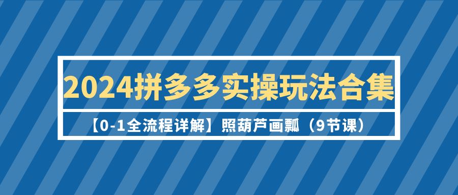 （9559期）2024拼多多实操玩法合集【0-1全流程详解】照葫芦画瓢（9节课）_80楼网创