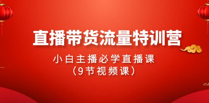 （9592期）2024直播带货流量特训营，小白主播必学直播课（9节视频课）_80楼网创