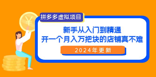 （9744期）拼多多虚拟项目：入门到精通，开一个月入万把块的店铺 真不难（24年更新）_80楼网创