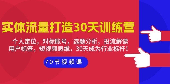 （9782期）实体-流量打造-30天训练营：个人定位，对标账号，选题分析，投流解读-70节_80楼网创