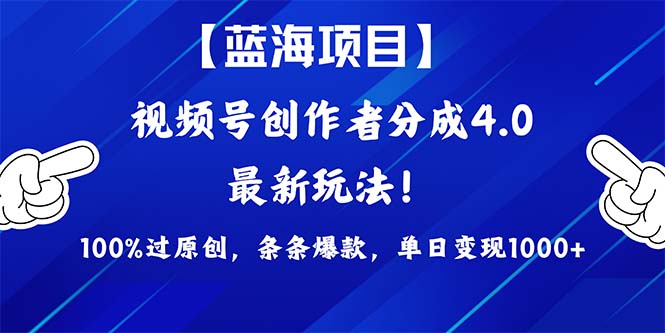 （9777期）2024蓝海项目视频号，最新方法， 100%过原创，条条爆款，单日变现1K+，…_80楼网创