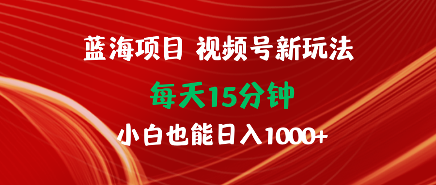 （9813期）蓝海项目视频号新玩法 每天15分钟 小白也能日入1000+_80楼网创