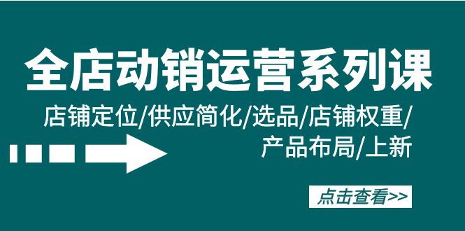 （9845期）全店·动销运营系列课：店铺定位/供应简化/选品/店铺权重/产品布局/上新_80楼网创