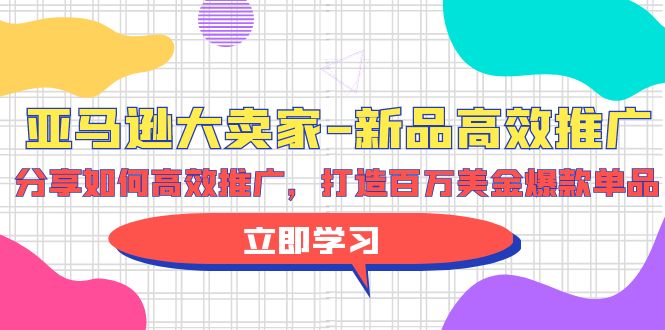 （9945期）亚马逊 大卖家-新品高效推广，分享如何高效推广，打造百万美金爆款单品_80楼网创