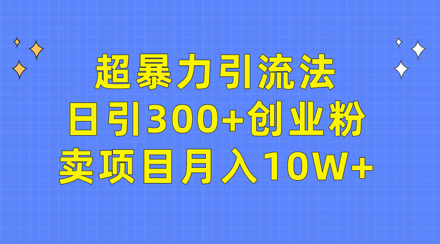 （9954期）超暴力引流法，日引300+创业粉，卖项目月入10W+_80楼网创