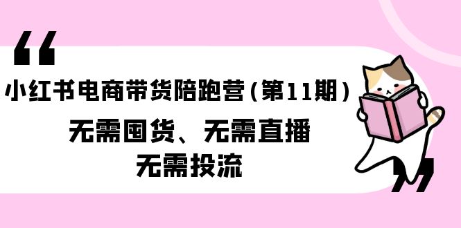 （9996期）小红书电商带货陪跑营（第11期）无需囤货、无需直播、无需投流（送往期10套）_80楼网创