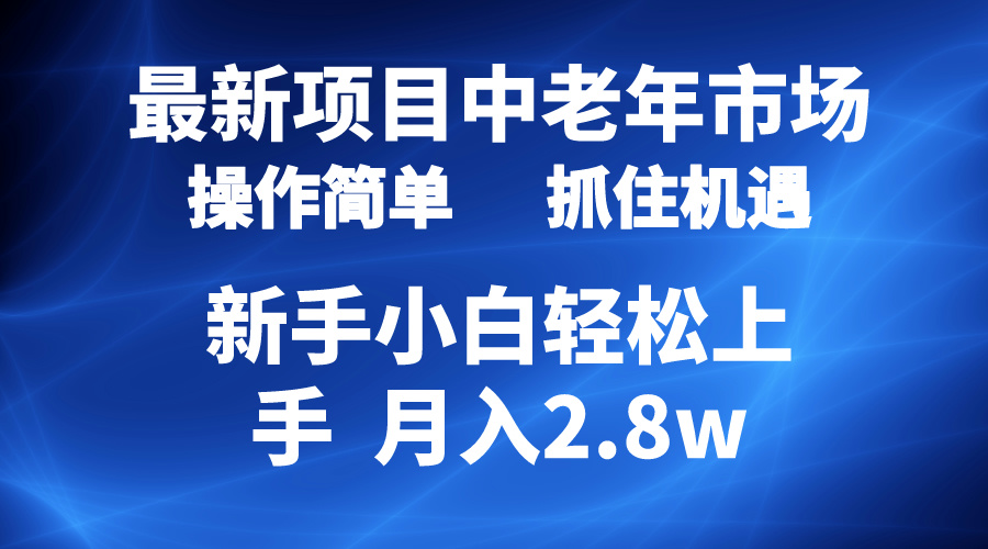 （10147期） 2024最新项目，中老年市场，起号简单，7条作品涨粉4000+，单月变现2.8w_80楼网创