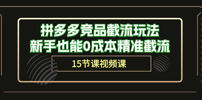 （10301期）拼多多竞品截流玩法，新手也能0成本精准截流（15节课）_80楼网创